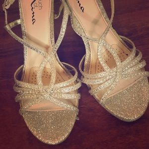 Gold sandals heels